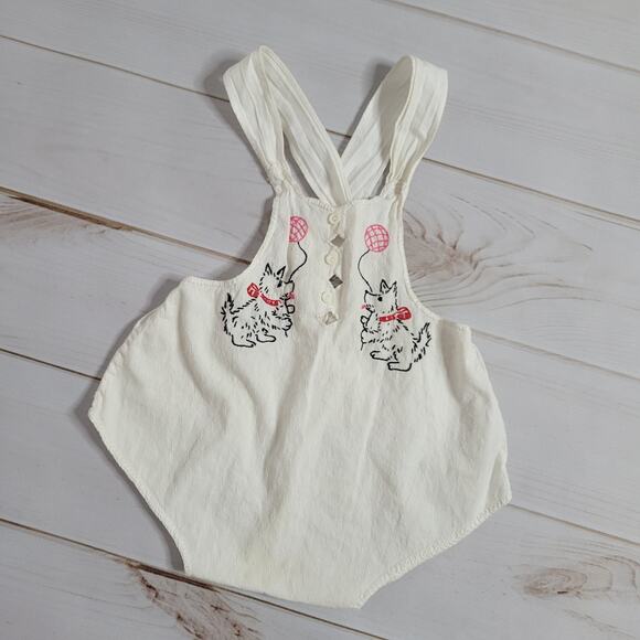 Vintage Handmade Scottie Dog Baby Romper - Picture 1 of 5